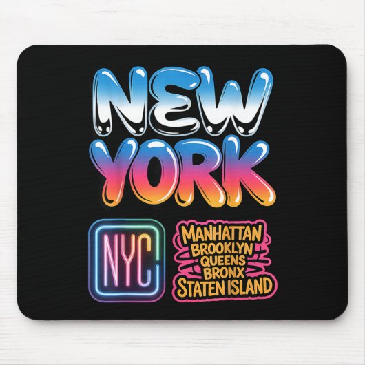 New Yorker Stadtsilhouette Bronx Queens Manhattan Mousepad (Vorne)