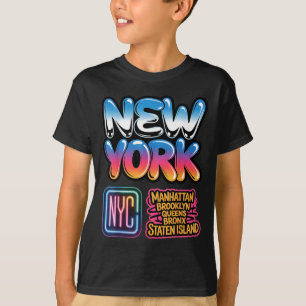 New Yorker Stadtsilhouette Bronx Queens Manhattan T-Shirt