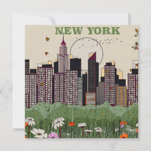 New Yorker Stadtsilhouette Feiertagskarte
