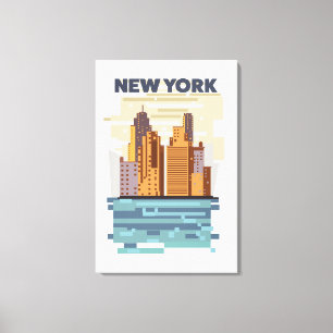 New Yorker Stadtsilhouette  Leinwanddruck