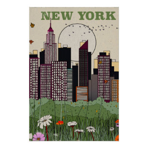 New Yorker Stadtsilhouette Poster