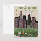 New Yorker Stadtsilhouette Postkarte (Vorne/Hinten)