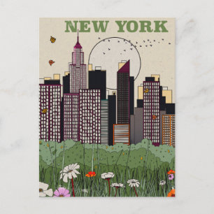 New Yorker Stadtsilhouette Postkarte