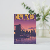 New Yorker Stadtsilhouette Postkarte (Stehend Vorderseite)