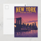 New Yorker Stadtsilhouette Postkarte (Vorne/Hinten)