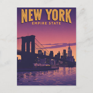 New Yorker Stadtsilhouette Postkarte