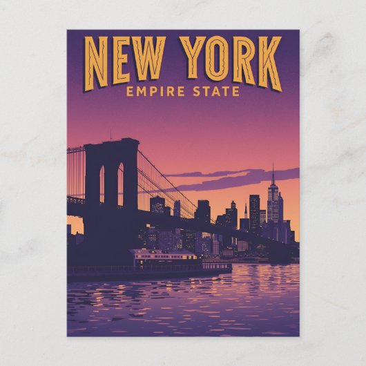 New Yorker Stadtsilhouette Postkarte (Vorderseite)