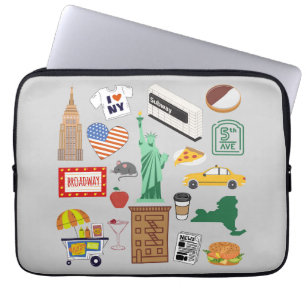New Yorker Stadtsymbole Laptopschutzhülle