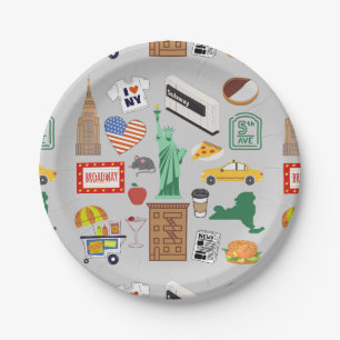 New Yorker Stadtsymbole Pappteller
