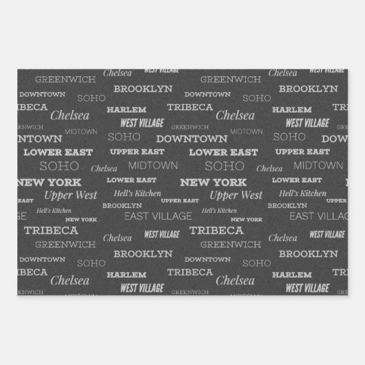 New Yorker Stadtviertel Geschenkpapier Set (Vorderseite 3)