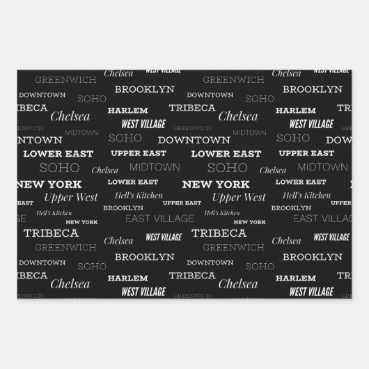 New Yorker Stadtviertel Geschenkpapier Set (Vorderseite 2)