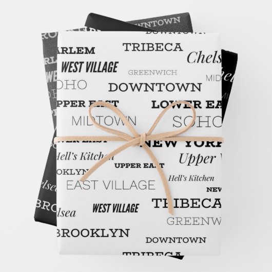 New Yorker Stadtviertel Geschenkpapier Set (Beispiel)