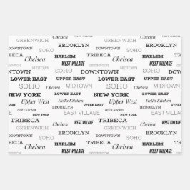 New Yorker Stadtviertel Geschenkpapier Set