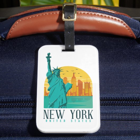 New Yorker stilvolle Skyline Gepäckanhänger (Vorderseite Insitu 2)