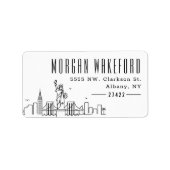New Yorker stylisierte Skyline Large Address Label Adressaufkleber (Vorne)