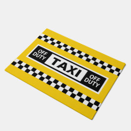 New Yorker Taxifahrer von Duty Yellow Schwarz-weiß Fußmatte