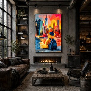 New Yorker Teddy-Fauvist Manhattan-Skyline-Druck Poster