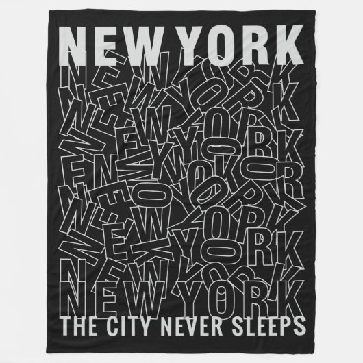 New Yorker Typografie-Fleece-Decken Fleecedecke (Vorderseite)