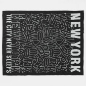 New Yorker Typografie-Fleece-Decken Fleecedecke (Vorderseite (Horizontal))