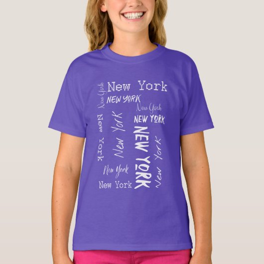 New Yorker Typografie Hoodie T-Shirt (Vorderseite)