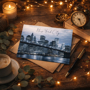 New Yorker unvergessliche nächtliche Skyline Postkarte