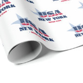 New Yorker US Flagge Staat Geschenkpapier (Rolleneckpunkt)