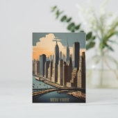 New Yorker Vintage-Poster Postkarte (Stehend Vorderseite)