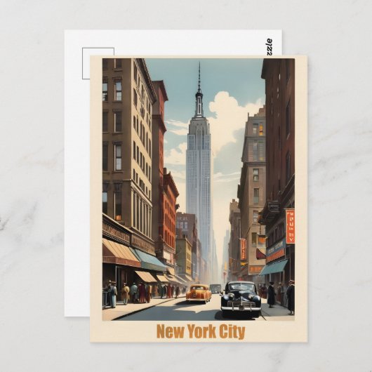 New Yorker Vintage-Poster Postkarte (Vorne/Hinten)