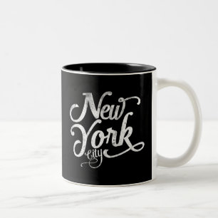 New Yorker Vintage-Typografie Zweifarbige Tasse