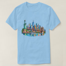 New Yorker Wasserfront-Skyline-Kunst
