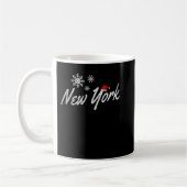 New Yorker Weihnachten mit Schneeflocken und Weihn Kaffeetasse (Links)