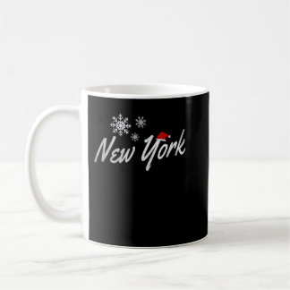 New Yorker Weihnachten mit Schneeflocken und Weihn Kaffeetasse