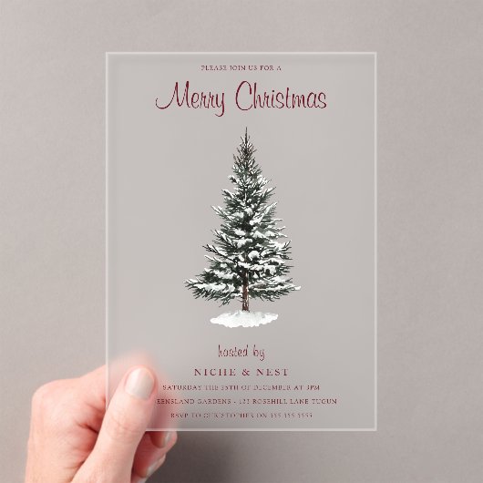 New Yorker Weihnachten: Trendy Winter Modern Party Acryleinladungen (Insitu (Handheld))