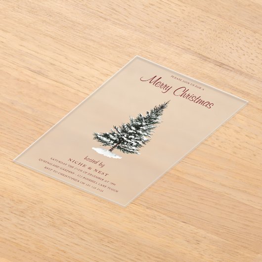 New Yorker Weihnachten: Trendy Winter Modern Party Acryleinladungen (Ablage )