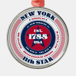 New Yorker Weihnachtsbaumanhänger des 11. Bundesst Ornament Aus Metall