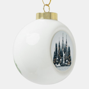New Yorker Weihnachtseleganz - Anpassbare Weihnach Keramik Kugel-Ornament