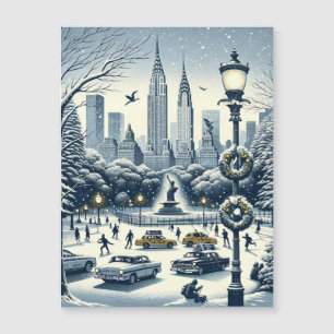 New Yorker Weihnachtseleganz - Anpassbare Weihnach Magnetkarte