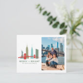 New Yorker Weihnachtsfeiertage, Architecture Skyli Feiertagspostkarte (Stehend Vorderseite)
