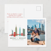 New Yorker Weihnachtsfeiertage, Architecture Skyli Feiertagspostkarte (Vorne/Hinten)