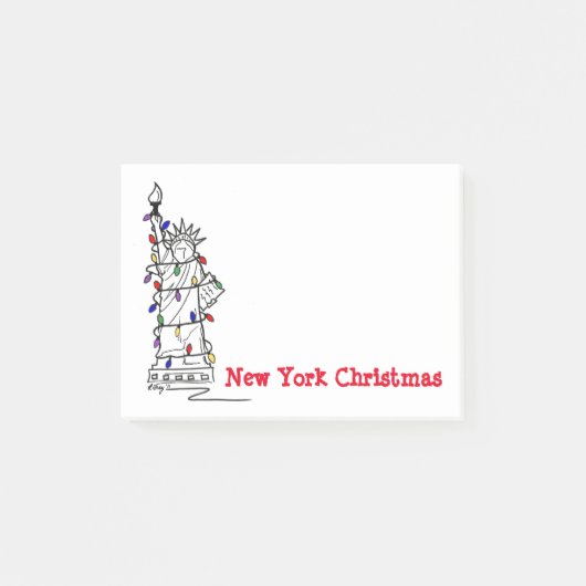 New Yorker Weihnachtsstatue "Liberty NYC" Post-it Klebezettel (Vorderseite)