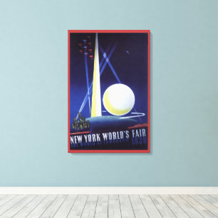 New Yorker Weltausstellung 1939, Vintage Reise Leinwanddruck