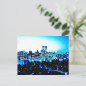 New Yorker Wolkenkratzer bei Nacht Postkarte (Stehend Vorderseite)