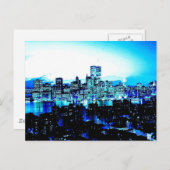 New Yorker Wolkenkratzer bei Nacht Postkarte (Vorne/Hinten)