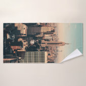New Yorker Wolkenkratzer Dachterrasse Stadtansicht Badehandtuch (Badehandtuch)