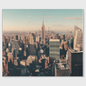 New Yorker Wolkenkratzer Dachterrasse Stadtansicht Geschenkpapier (Flach)