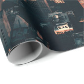 New Yorker Wolkenkratzer Dachterrasse Stadtansicht Geschenkpapier (Rolleneckpunkt)