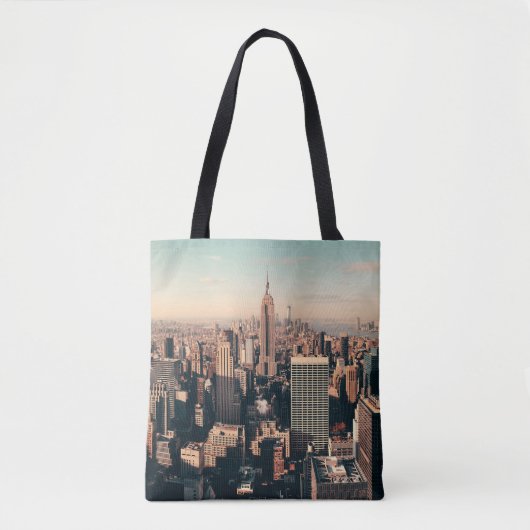 New Yorker Wolkenkratzer Dachterrasse Stadtansicht Tasche (Vorderseite)