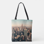 New Yorker Wolkenkratzer Dachterrasse Stadtansicht Tasche (Rückseite)