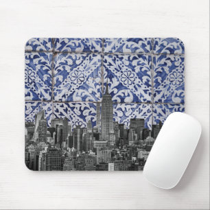New Yorker Wolkenkratzer treffen auf portugiesisch Mousepad