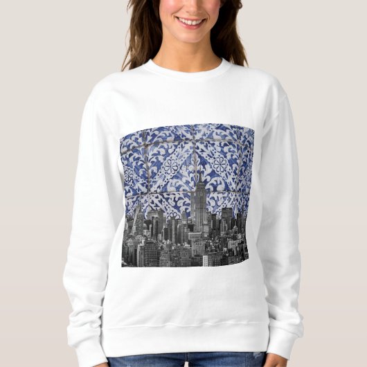 New Yorker Wolkenkratzer treffen auf portugiesisch Sweatshirt (Vorderseite)